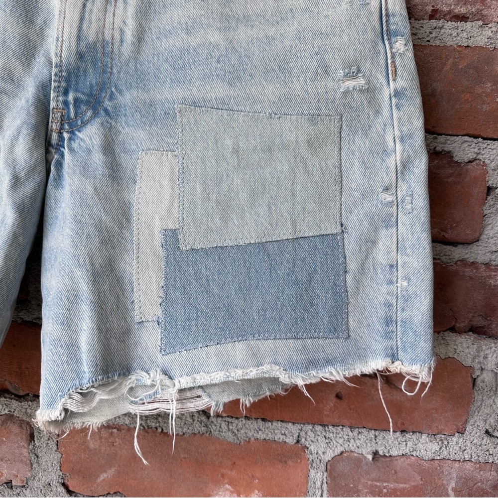 Zara | Mid Rise Denim Patch Short - Picture 9 of 10